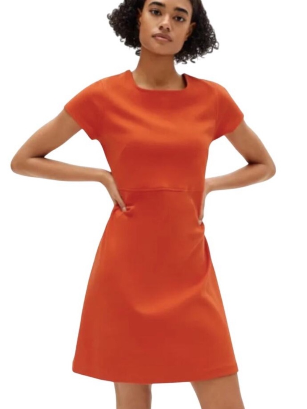 Everlane The Party of One Tee Dress Size Medium 100% cotton Orange Short Sleeve